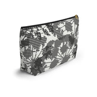 Floral Plaid Accessory Pouch w T-bottom in Black